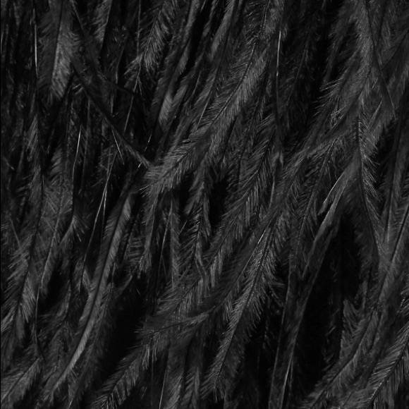 Saloni satin/ crepe jumpsuit with feathers - Picture 7 of 8